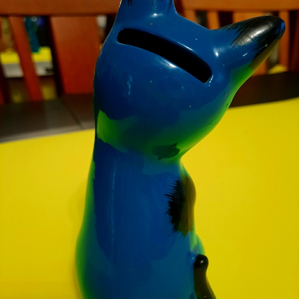 CAT MONEY BOX , FUNNY, CUTE, RARITY.  FAIENCE $50 - Picture 3 of 6